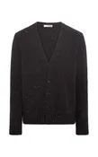 Ailis Knit Cardigan in Charcoal Multi Speckled Aran Cashmere