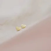 Adorn 512 Gold Plated Tiny Heart Stud Earrings