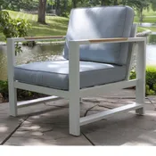 Outdoor Interiors, White Aluminum Armchair