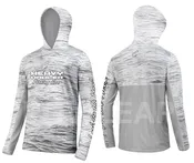 Heavy Hauler Fishing Gear logo Fishing shirt with hood--White Water with UPF 50