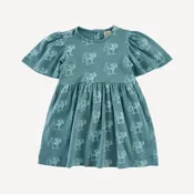 bell sleeve dress | blue bulldog | organic cotton interlock