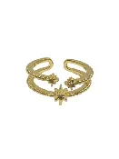 22 x 22MM 18KT Gold-Fill North Star Adjustable Ring