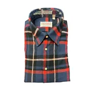 Button Under Collar Flannel Shirt – Blue/Red