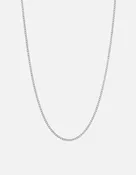 2mm Cuban Curb Chain Necklace, Polished Silver