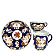 Antique First Period Dr. Wall Worcester Trio Tea Cup Coffee Cup &amp;amp; Saucer C-1770