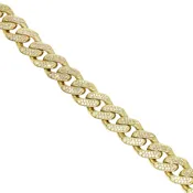 10k Gold CZ Cuban Chain 15 Ctw 13mm