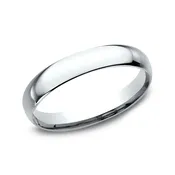 10k White Gold 3mm Comfort Fit Plain Wedding Band