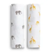 100% Cotton Flannel Baby Receiving Blankets - 2 Pack