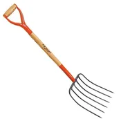 AM Leonard Fork 6 Tine Mulch 30″ D Handle Wood