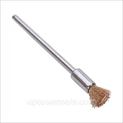 1/4" END BRASS BRUSH CRIMPED, 3/32" MANDREL, PKG-6