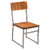 Indy Metal Chair with Clear Coat Finish and Wood Back