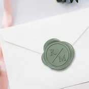 2 Initial Wedding Duogram Adhesive Wax Seals #2508