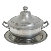 French 19th Century Pewter Tureen & Charger