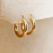 25mm Medium Tube Hoop Earrings
