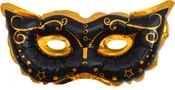 10" Airfill Only (Sticks Sold Separately) Black Mask With Decoration Foil Balloon