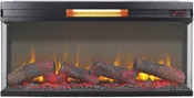 36" Panoramic Log Fireplace Insert - Black