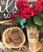 A Piece of My Heart Lives In Heaven Engraved Birch Vase - 61505