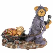 Boyds Bears Bearstone Halloween Figurine – Rex Bearsley in Dinosaur Costume with Trick-or-Treat Wagon – Style 228431