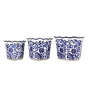 Blue and White Chinoiserie Garden Planter Set