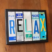 relax license plate art