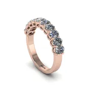 10 Stone Diamond Oval Cut Wedding Band Ring - Harriet No. 2
