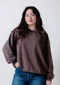 Beckie Mineral Wash Sweatshirt - Brown