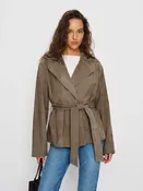Jaden Cropped Trench Mushroom Suede