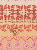 Sandy Orange/Fire Engine Red/Espresso/Multi Polyester/Lycra Ornate Horizontal Stripe Print Mesh Knit - Samantha Chang - 60W