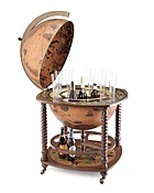 Extra Large Spiral Leg Globe Bar Cabinet Caronte | 24″ Classic