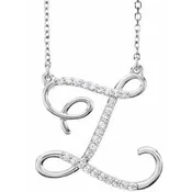 Alphabet Cursive/Script Diamond Letter Necklace