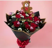 2 DZ OF ROSES WRAPPED IN PAPER-LITTLE BEAR