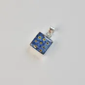 Blue Flower Square Pendant