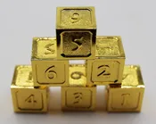 6 piece Metal D6's - Gold