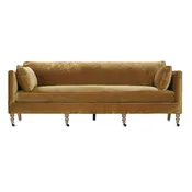 90″ Madeline Sofa – Antiqued Amber Velvet