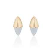 Amphora Cap Earrings With Blue Chalcedony