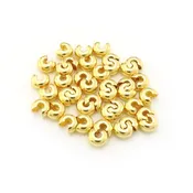 40 pcs crimp covers, bright gold finish, 5mm round, Irina Miech