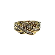 14K Gold Diamond Crossover Ring