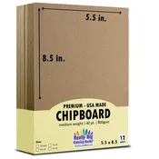 40 point Chipboard 5.5 x 8.5 – 12 Sheets