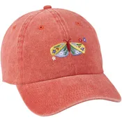 Butterfly Baseball Cap orange with colorful embroidered butterfly. Adjustable