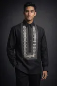 Black Barong Tagalog 1037B