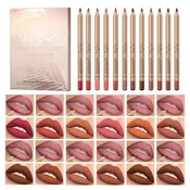 12-Color Smudge-Proof Lip Liner Pencil Set