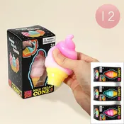 12PCS - Ice Cream Cone Squishy Stress Relief Ball Toy