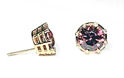 EARRING 723 - Pink Zircon and Diamonds in 18kt Rose Gold