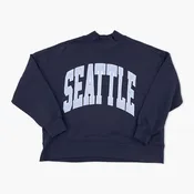 Active Vintage Navy Seattle Womens Mock Neck Crewneck