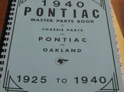 1940 Pontiac and Oakland  Master parts Book