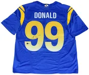AARON DONALD SIGNED LOS ANGELES RAMS #99 BLUE NIKE LIMITED JERSEY BECKETT