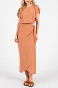 Amber Drift Rounded Neck Drop Shoulder Top