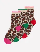 3 Pack Novelty Socks-Leopard Multi
