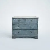 19C South of France Blue Painted Chest