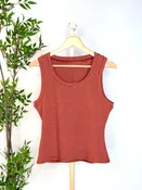 Anthem the Label Rib Tank in Rust Stripe-Final Sale